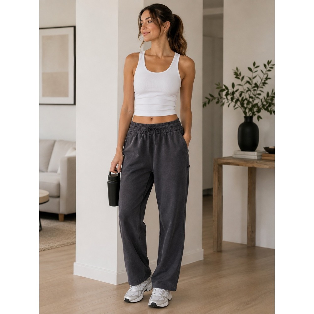 Lululemon Softstreme High-Rise Straight-Leg Pants dark charcoal grey Size 2